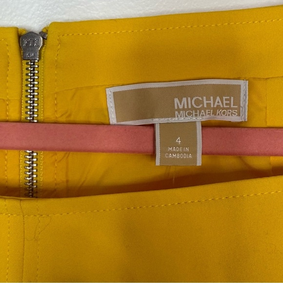Michael Kors Yellow Apron Chain Strap Mini Dress Size 4 - Picture 5 of 8